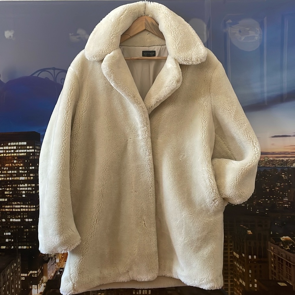 Topshop Oversized Faux Fur Coat- Size 10